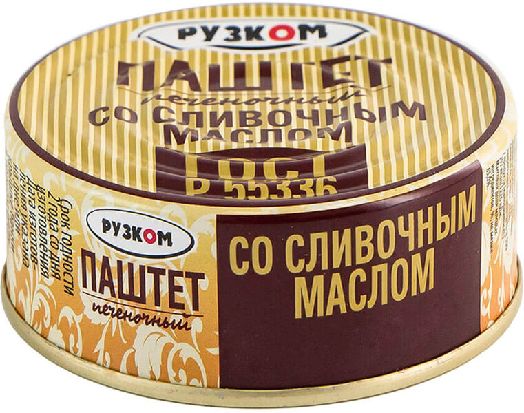 Паштет печеночный со сливочным маслом, Рузком, 100 г