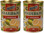 Оливки Стоевь с лимоном, 280 гр., ж/б