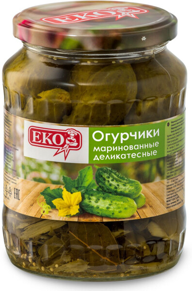 Огурчики Eko маринованные Деликатесные 6-9см 720мл