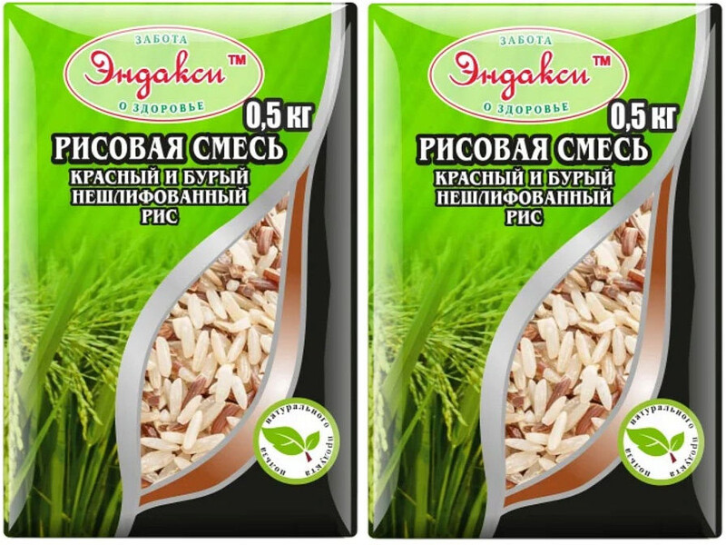 Рисовая смесь, красный и бурый нешлифованный рис 500 г