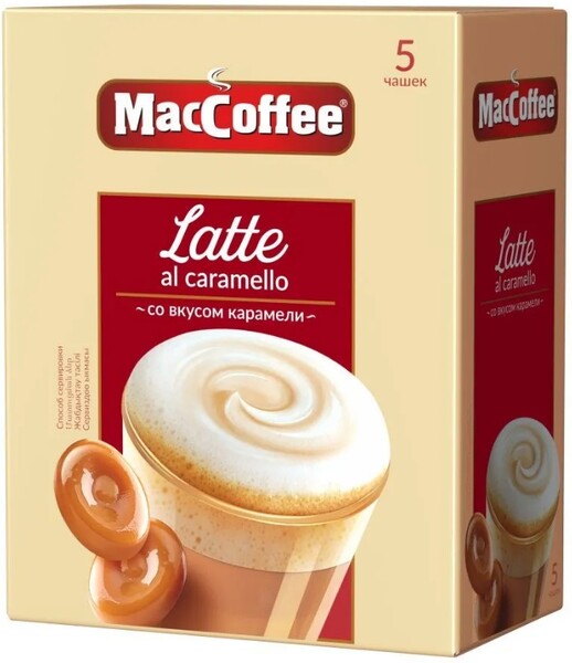 Напиток кофейный MacCoffee Latte al caramello 3в1, 5 шт, 110г