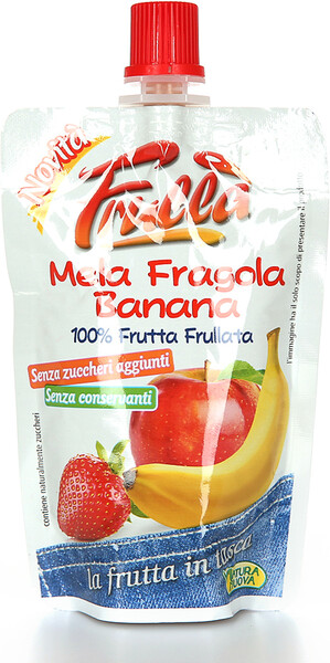 Пюре из яблок, банана и клубники, Natura Nuova, 100 г, Италия