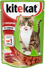Корм для кошек KITEKAT говяд в соусе конс. пауч 85г