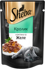 Корм консервированный для взрослых кошек SHEBA с кроликом, ломтики в желе, 85г Россия, 85 г