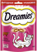 Лакомство Dreamies Подушечки с говядиной для взрослых кошек 140 г