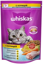Корм Whiskas для стерилизованных кошек, подушечки и курица, 350 г