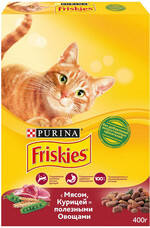 Корм для кошек FRISKIES Мясо, курица, овощи сух. 400г