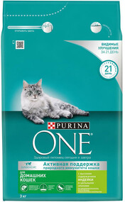 Сухой корм для кошек Purina One с индейкой и цельными злаками 3кг