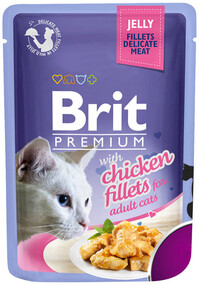 Влажный корм Brit Premium кусочки из куриного филе в желе для кошек 85 г