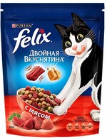 Корм сухой для взрослых кошек FELIX Двойная Вкуснятина с мясом, 300г Россия, 300 г