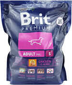 Сухой корм Brit Premium by Nature Adult S с курицей для взрослых собак мелких пород 1 кг