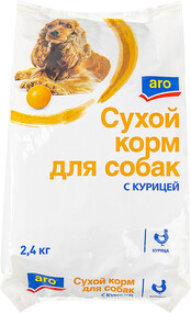 Корм сухой для собак Aro с курицей, 2,4 кг