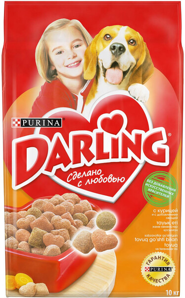 Корм сухой для взрослых собак DARLING с птицей и овощами, 10кг Россия, 10 кг