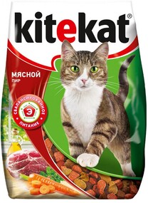 Корм для кошек KITEKAT Мясной пир сух. 350г