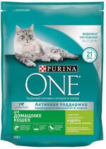 Корм сухой для взрослых кошек PURINA ONE с высоким содержанием индейки и цельными злаками, для живущих в домашних условиях, 200г Россия, 200 г