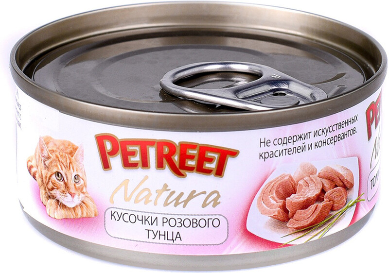Консервы для кошек Petreet Natura Кусочки розового тунца Palmera 70г Таиланд