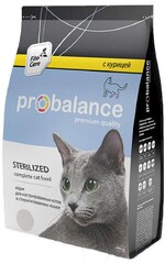 Сухой корм для кастрированных котов и стерилизованных кошек Probalance Sterilized курица рис, 400 г