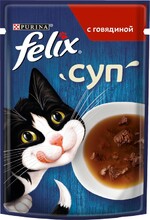 Корм консервированный для взрослых кошек FELIX Суп с говядиной, 48г Венгрия, 48 г