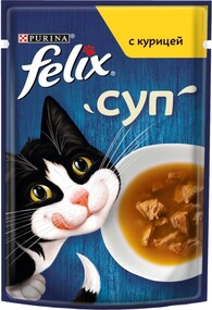Корм консервированный для взрослых кошек FELIX Суп с курицей, 48г Венгрия, 48 г