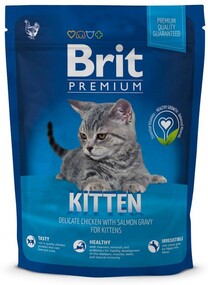 Корм для котят BRIT Premium Cat Kitten курица в лососевом соусе сух. 300г