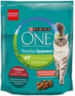 Корм сухой для взрослых кошек PURINA ONE Природа здоровья с высоким содержанием говядины, для стерилизованных и кастрированных, 680г Венгрия, 680 г