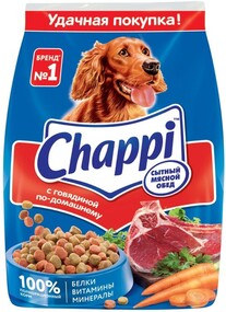 Корм для собак Chappi Говядина по-домашнему, сухой, 600 г