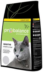 Корм сухой для кошек PROBALANCE Sensitive с курицей и рисом, с чувствительным пищеварением, 1,8кг