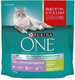 Корм сухой для взрослых кошек PURINA ONE с высоким содержанием индейки и рисом, с чувствительным пищеварением и разборчивым вкусом в еде, 1,5кг Россия, 1,5 кг