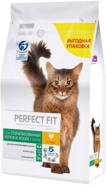 Сухой корм для стерилизованных кошек и котов PERFECT FIT курица, 2,5 кг