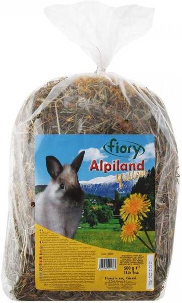 Сено Fiory Альпийское Alpiland Yellow с одуванчиком для грызунов и кроликов 500 г