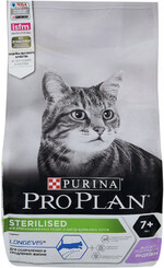 Корм Purina сухой  Pro Plan для стерилизованных кошек и кастрированных котов старше 7 лет, с индейкой,  1.5 кг., пакет