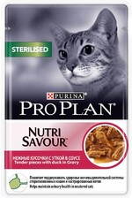 Nutri Savour влажный корм для взрослых стерилизованных кошек и кастрированных котов, с уткой в соусе, 85 г