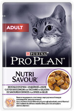 Корм консервированный для взрослых кошек PURINA PRO PLAN Nutri Savour с индейкой, кусочки в желе, 85г Россия, 85 г