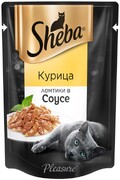 Корм консервированный для кошек SHEBA ломтики в соусе с курицей, 85г Россия, 85 г