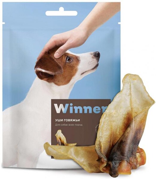 Лакомство Winner уши, для собак, говяжьи, 50 г