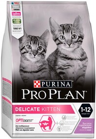 Корм для котят PRO PLAN Kitten Delicate с чувствительным пищеварением, индейка 3 кг