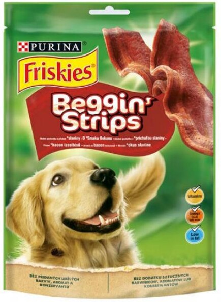 Лакомство для взрослых собак Friskies Beggin’ strips с ароматом бекона, 120 г