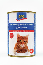 Влажный корм Aro с говядиной для кошек 415 г