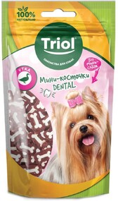 Лакомство для собак Triol Мини-косточки Dental из Утки 50г