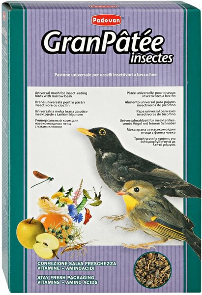 Корм Padovan Granpâtée insectes комплексный с насекомыми для насекомоядных птиц 1 кг