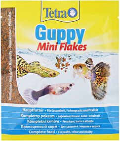 Guppy Mini Flakes корм для живородящих рыб мини-хлопьями, 12 г