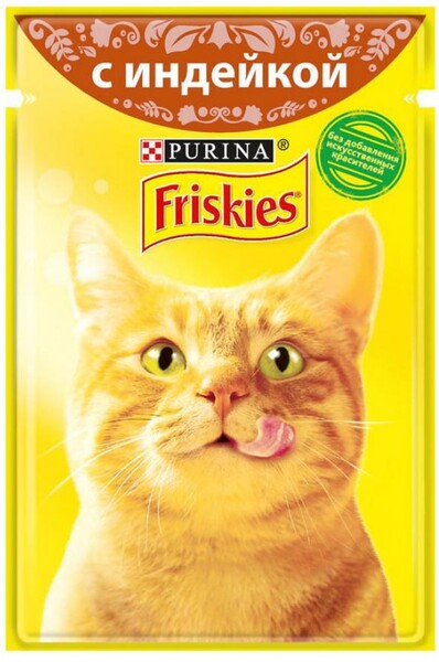 Корм д/кошек FRISKIES индейка в подливе 85г