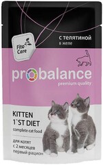 Корм для котят с 2 мес ProBalance Kitten 1'st Diet телятина, 85 г