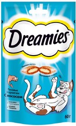 Лакомство Dreamies Подушечки с лососем для взрослых кошек 60 г
