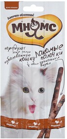 Лакомство для кошек МНЯМС Лакомые палочки с индейкой и ягненком 13,5см 5гх3шт