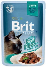 Корм влажный Brit Premium кусочки из филе говядины в соусе для кошек 85 г
