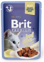 Влажный корм Brit Premium кусочки из филе говядины в желе для кошек 85 г