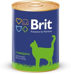 Консервированный корм для кошек Brit говядина, 340 г