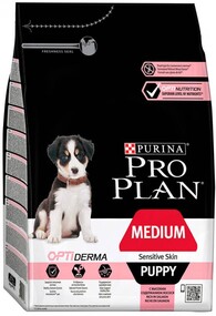 Корм для щенков PRO PLAN для средних пород с чувствительной кожей, лосось 3 кг
