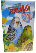 Корм для волнистых попугаев Brava с орехами и морской капустой, 500 г